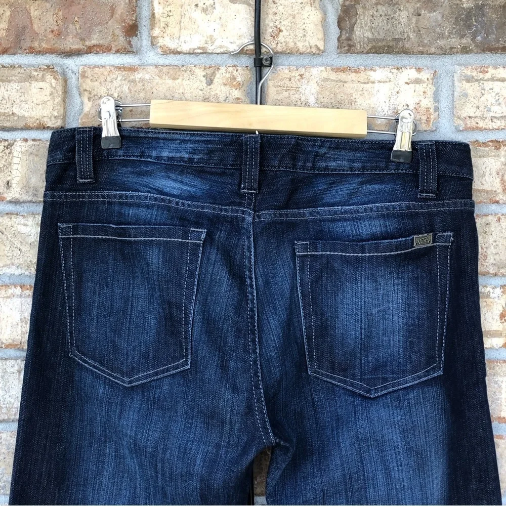 Vans RN96277 Cotton Blend Dark‎ Wash Whiskered Straight Leg Jeans Size 34